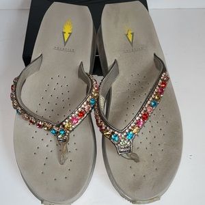 🌈Volatile Multicolor Rainbow Jewel Thong Sandals